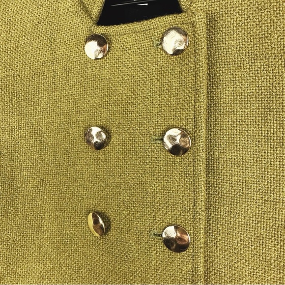 Vintage Steven Alan Woolrich 100% Wool Double Breasted Jacket Chartreuse - Picture 6 of 10